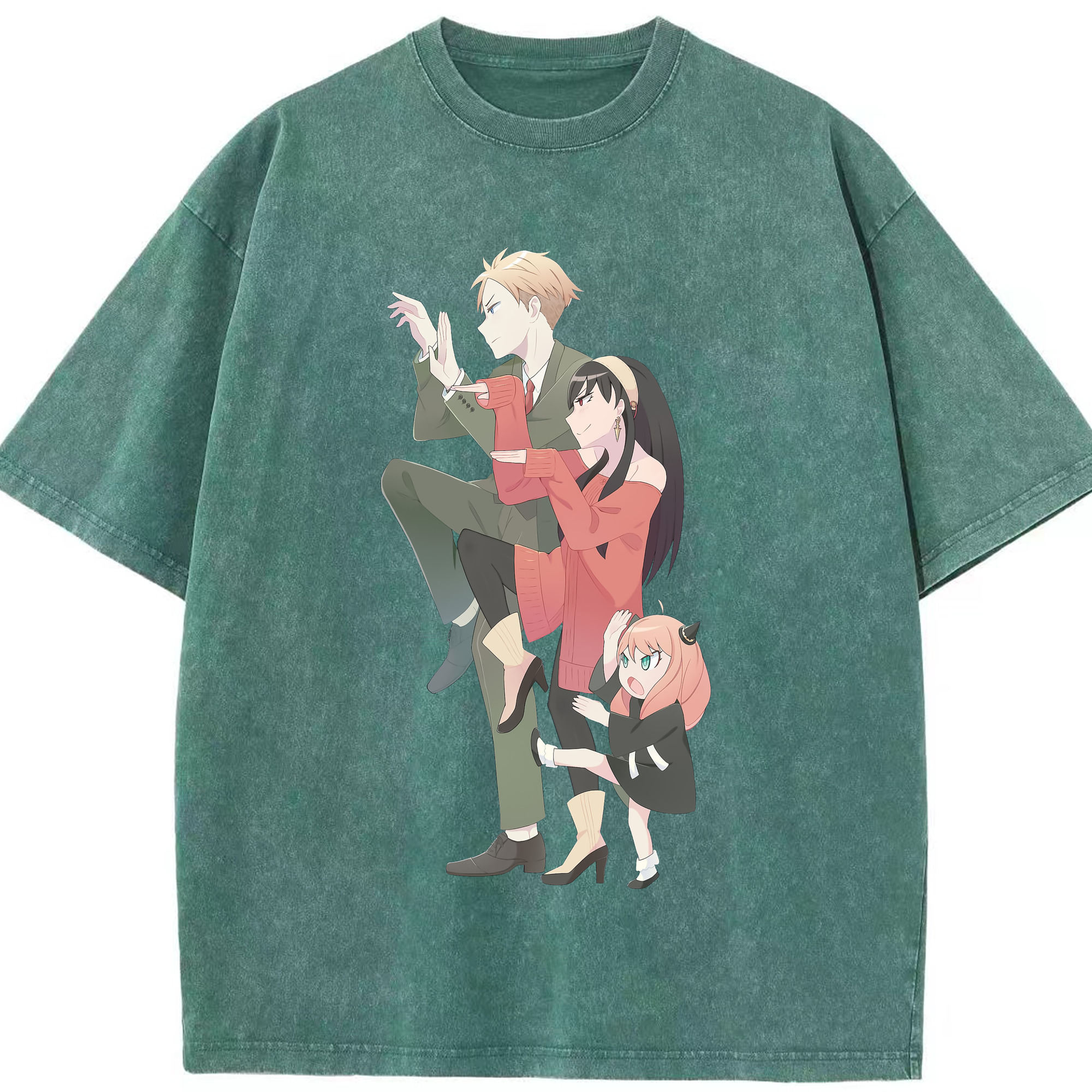 （画像用） SPY×FAMILY间谍家家酒 綿100% ヴィンテージ風 半袖Tシャツ（フロントプリント）